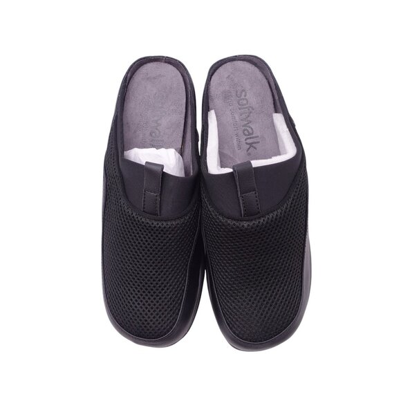 NIB Softwalk Aberdeen Mule Comfort Shoes Sz 8W Black Lightweight Slip On Casual - Picture 5 of 12